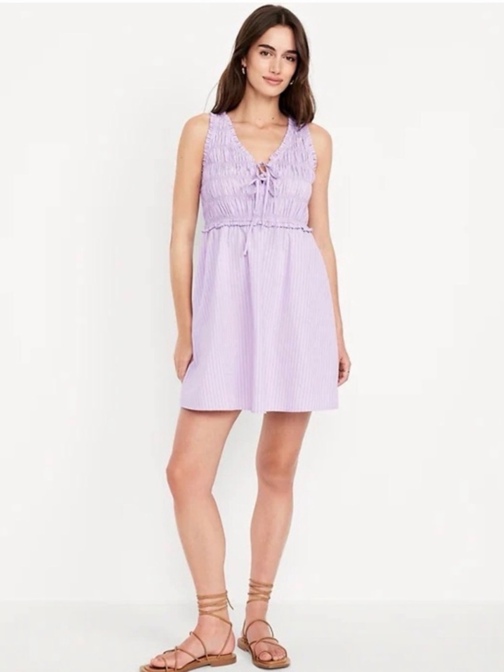 NWT Old Navy Lavender Pinstripe Mini Dress